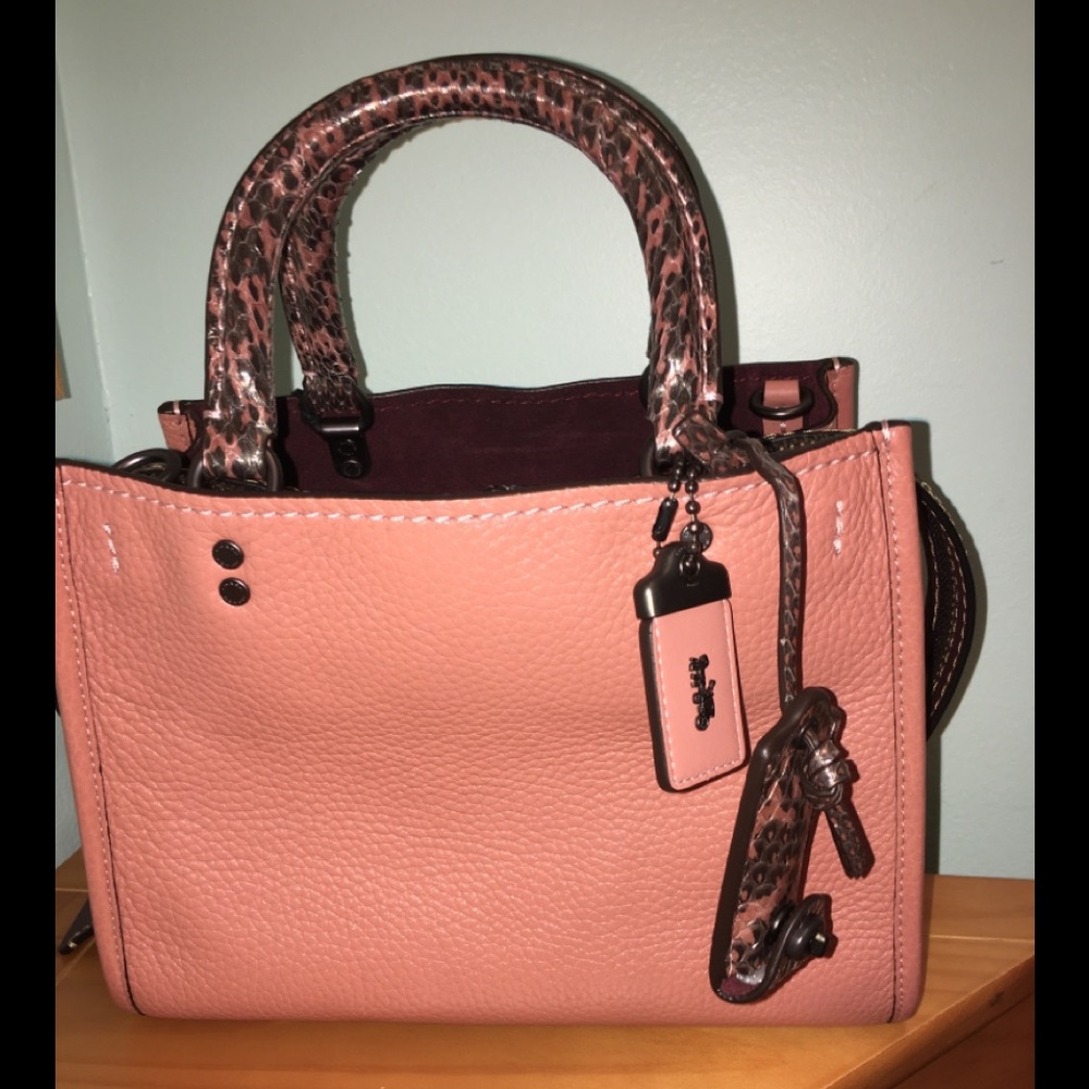 ⭐️⭐️⭐️3X HP⭐️⭐️⭐️ NWT 💯 Authentic Coach 1941 Rogue 25 with Snakeskin